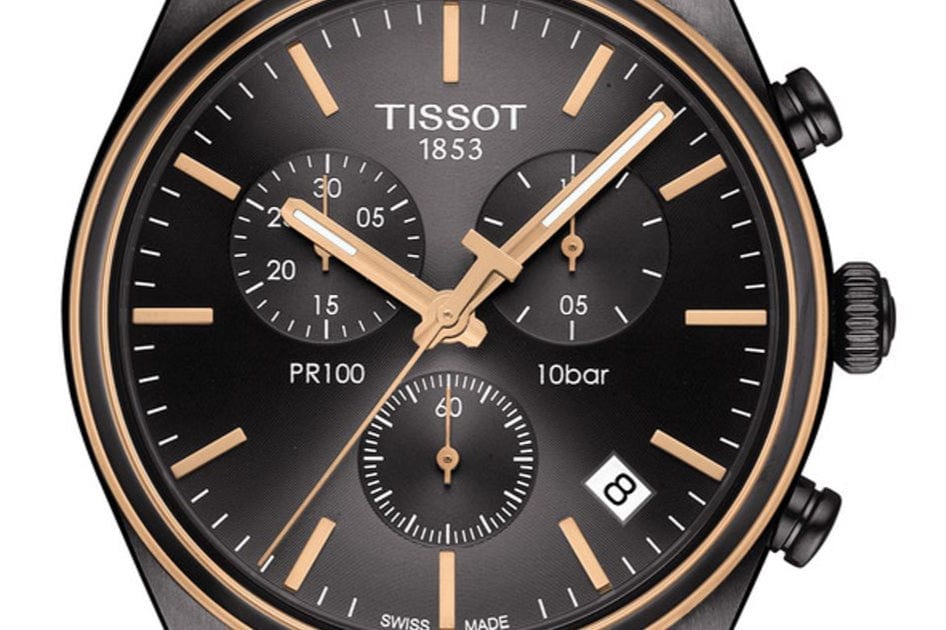 Buy Shop Tissot T Classic PR 100 Chronograph Anthracite Black Dial Black Mesh Bracelet Watch For Men - T101.417.23.061.00 USA Online