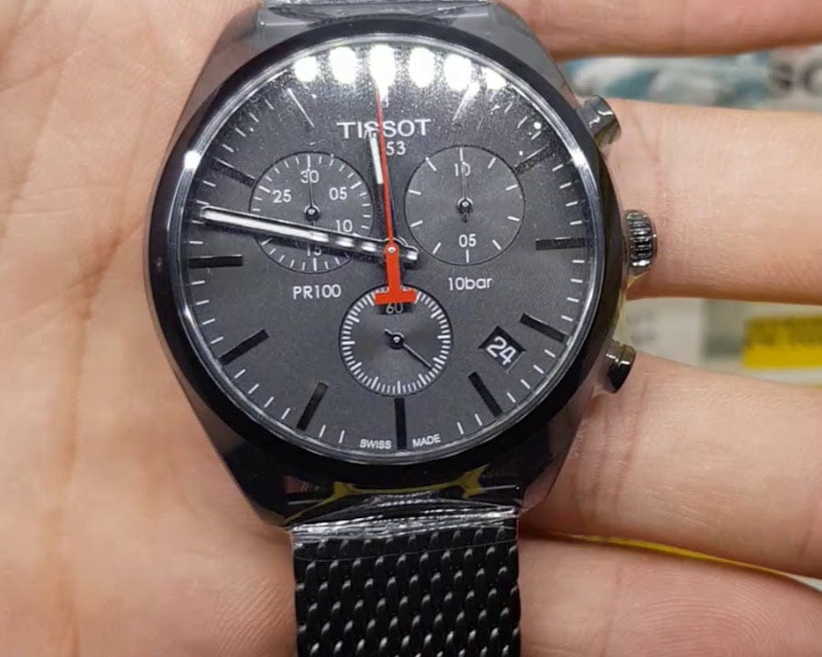 Buy Shop Tissot T Classic PR 100 Chronograph Black Dial Black Mesh Bracelet Watch For Men - T101.417.33.051.00 USA Online