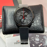 Buy Shop Tissot T Classic PR 100 Chronograph Black Dial Black Mesh Bracelet Watch For Men - T101.417.33.051.00 USA Online