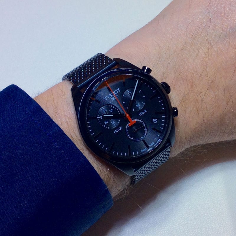 Buy Shop Tissot T Classic PR 100 Chronograph Black Dial Black Mesh Bracelet Watch For Men - T101.417.33.051.00 USA Online