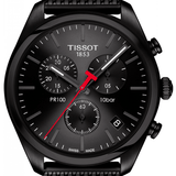 Buy Shop Tissot T Classic PR 100 Chronograph Black Dial Black Mesh Bracelet Watch For Men - T101.417.33.051.00 USA Online