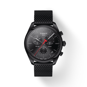 Buy Shop Tissot T Classic PR 100 Chronograph Black Dial Black Mesh Bracelet Watch For Men - T101.417.33.051.00 USA Online