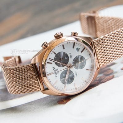 Buy Shop Tissot T Classic PR 100 Chronograph Silver Dial Rose Gold Mesh Bracelet Watch For Men - T101.417.33.031.01 USA Online