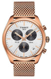 Buy Shop Tissot T Classic PR 100 Chronograph Silver Dial Rose Gold Mesh Bracelet Watch For Men - T101.417.33.031.01 USA Online