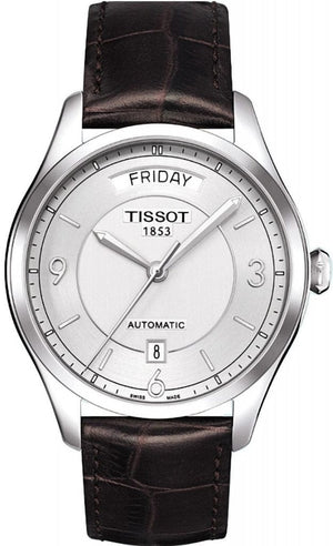 Buy Shop Tissot T Classic T One Automatic Silver Dial Brown Leather Strap Watch For Men - T038.430.16.037.00 USA Online