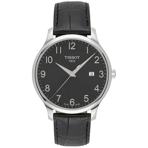 Buy Shop Tissot T Classic Tradition Black Dial Black Leather Strap Watch For Men - T063.610.16.052.00 USA Online