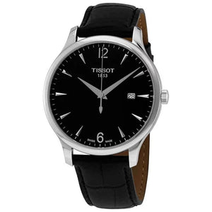 Buy Shop Tissot T Classic Tradition Black Dial Black Leather Strap Watch For Men - T063.610.16.057.00 USA Online