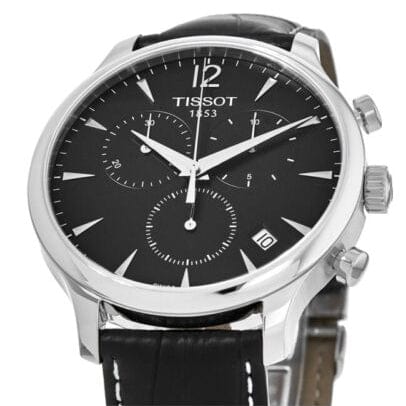 Buy Shop Tissot T Classic Tradition Chronograph Black Dial Black Leather Strap Watch For Men - T063.617.16.057.00 USA Online
