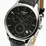 Buy Shop Tissot T Classic Tradition Chronograph Black Dial Black Leather Strap Watch For Men - T063.617.16.057.00 USA Online