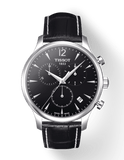 Buy Shop Tissot T Classic Tradition Chronograph Black Dial Black Leather Strap Watch For Men - T063.617.16.057.00 USA Online