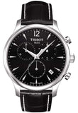 Buy Shop Tissot T Classic Tradition Chronograph Black Dial Black Leather Strap Watch For Men - T063.617.16.057.00 USA Online