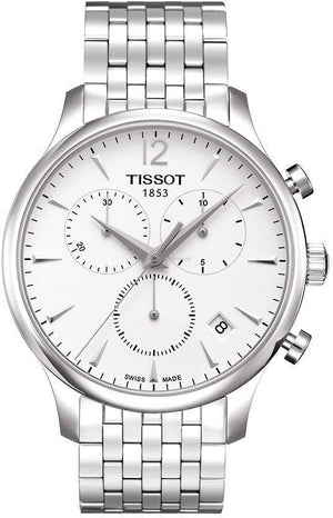 Buy Shop Tissot T Classic Tradition Chronograph White Dial Silver Steel Strap Watch For Men - T063.617.11.037.00 USA Online
