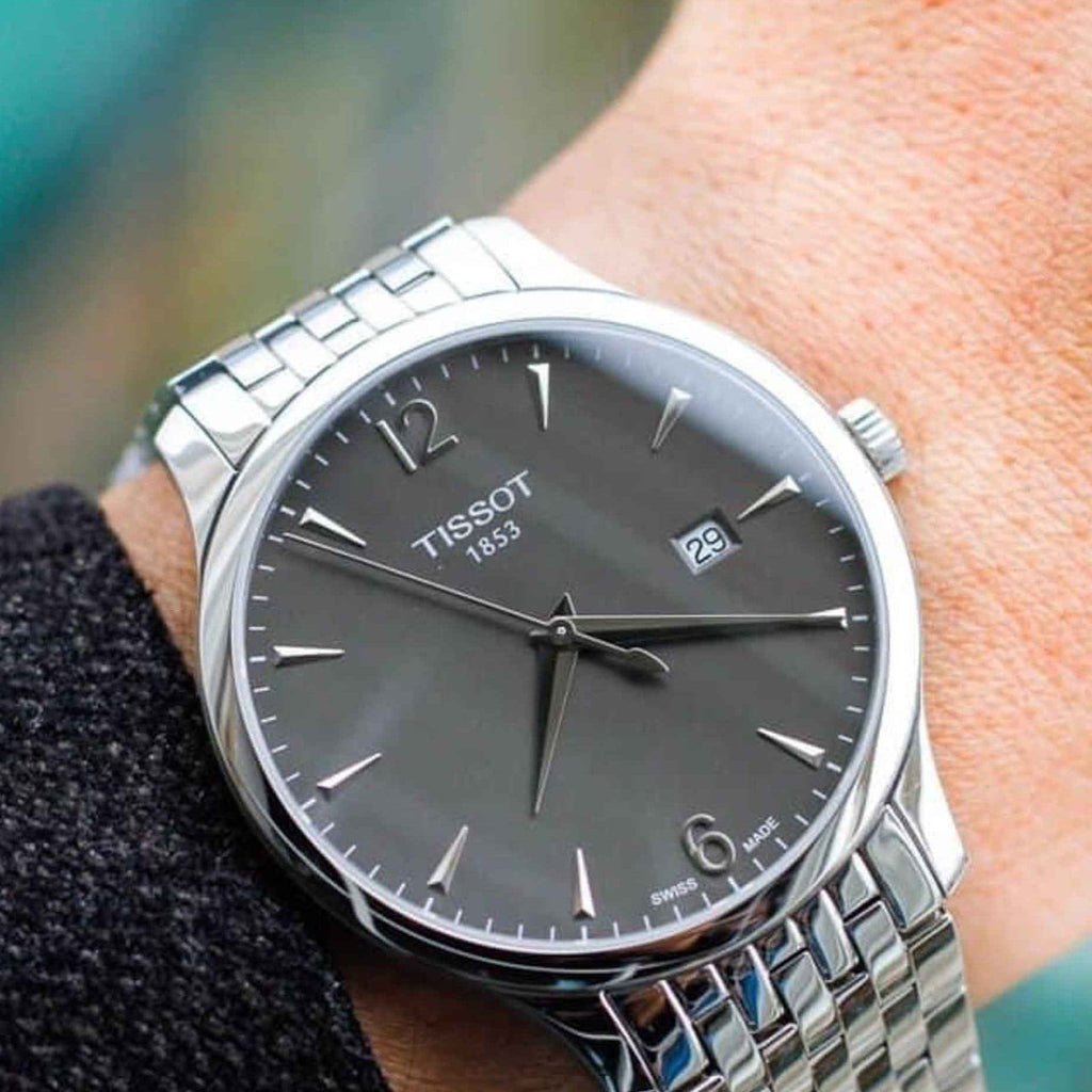 Buy Shop Tissot T Classic Tradition Grey Dial Silver Steel Strap Watch For Men - T063.610.11.067.00 USA Online