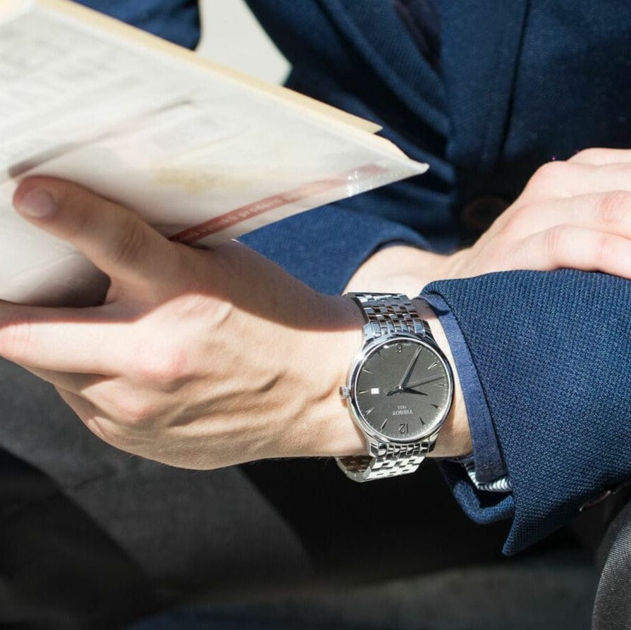 Buy Shop Tissot T Classic Tradition Grey Dial Silver Steel Strap Watch For Men - T063.610.11.067.00 USA Online