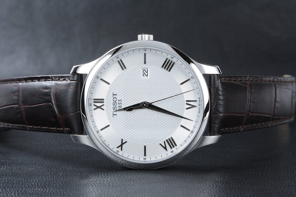 Buy Shop Tissot T Classic Tradition Silver Dial Brown Leather Strap Watch For Men - T063.610.16.038.00 USA Online