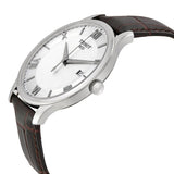 Buy Shop Tissot T Classic Tradition Silver Dial Brown Leather Strap Watch For Men - T063.610.16.038.00 USA Online