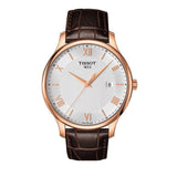 Buy Shop Tissot T Classic Tradition Silver Dial Brown Leather Strap Watch For Men - T063.610.36.038.00 USA Online