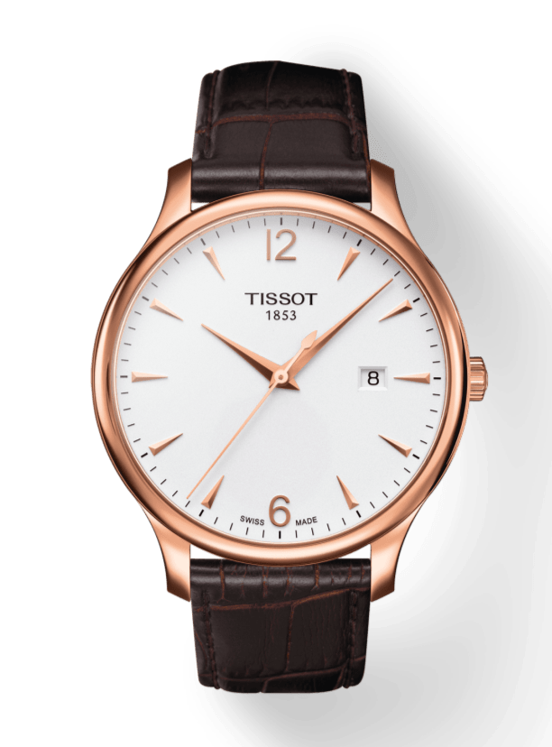 Buy Shop Tissot T Classic Tradition White Dial Brown Leather Strap Watch For Men - T063.610.36.037.00 USA Online