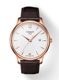 Buy Shop Tissot T Classic Tradition White Dial Brown Leather Strap Watch For Men - T063.610.36.037.00 USA Online