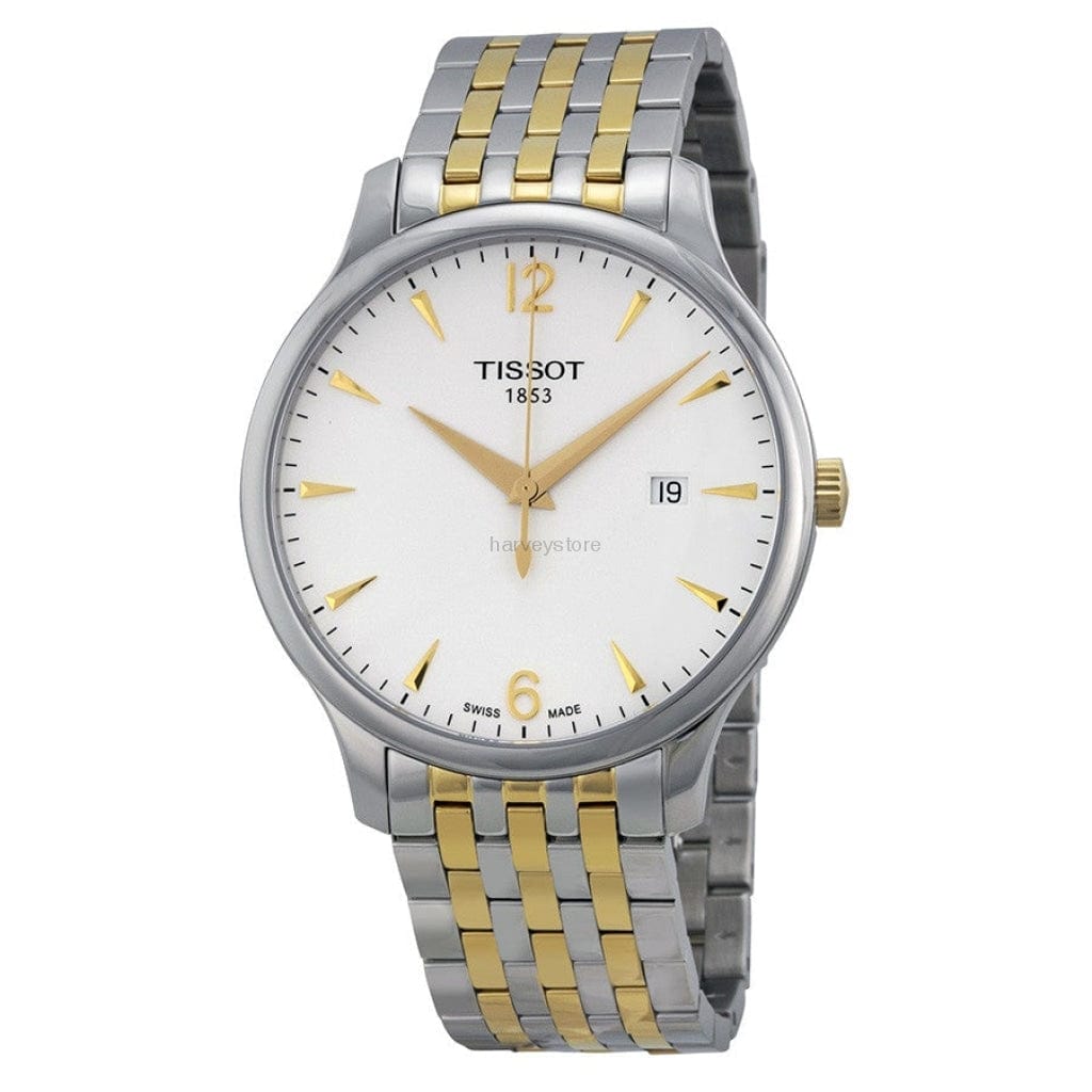Buy Shop Tissot T Classic Tradition White Dial Two Tone Mesh Bracelet Watch For Men - T063.610.22.037.00 USA Online