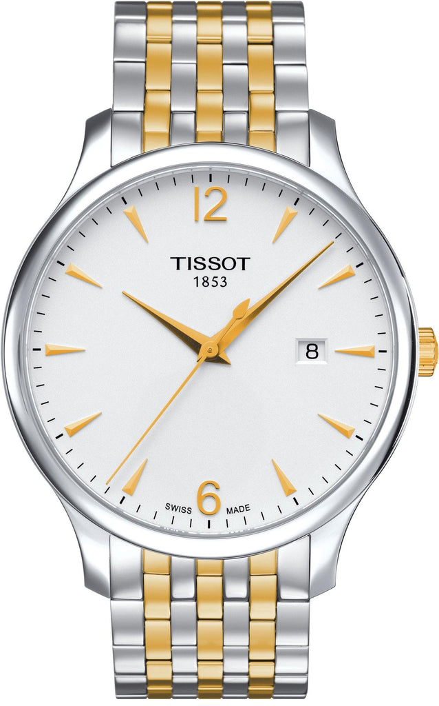 Buy Shop Tissot T Classic Tradition White Dial Two Tone Mesh Bracelet Watch For Men - T063.610.22.037.00 USA Online