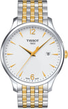 Buy Shop Tissot T Classic Tradition White Dial Two Tone Mesh Bracelet Watch For Men - T063.610.22.037.00 USA Online