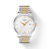Buy Shop Tissot T Classic Tradition White Dial Two Tone Mesh Bracelet Watch For Men - T063.610.22.037.00 USA Online