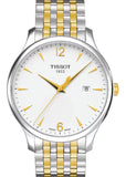 Buy Shop Tissot T Classic Tradition White Dial Two Tone Mesh Bracelet Watch For Men - T063.610.22.037.00 USA Online