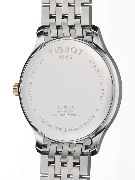 Buy Shop Tissot T Classic Tradition White Dial Two Tone Mesh Bracelet Watch For Men - T063.610.22.037.01 USA Online