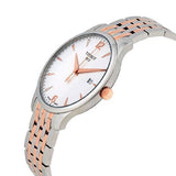 Buy Shop Tissot T Classic Tradition White Dial Two Tone Mesh Bracelet Watch For Men - T063.610.22.037.01 USA Online