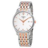Buy Shop Tissot T Classic Tradition White Dial Two Tone Mesh Bracelet Watch For Men - T063.610.22.037.01 USA Online