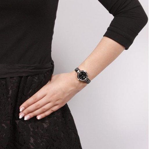 Buy Shop Tissot T Lady Flamingo Black Dial Black Leather Strap Watch For Women - T094.210.16.051.00 USA Online
