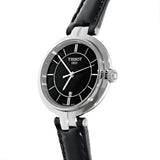 Buy Shop Tissot T Lady Flamingo Black Dial Black Leather Strap Watch For Women - T094.210.16.051.00 USA Online