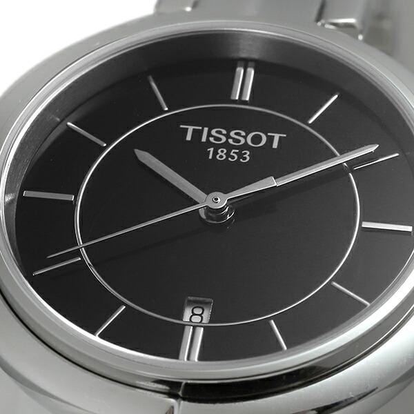 Buy Shop Tissot T Lady Flamingo Black Dial Black Leather Strap Watch For Women - T094.210.16.051.00 USA Online