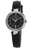 Buy Shop Tissot T Lady Flamingo Black Dial Black Leather Strap Watch For Women - T094.210.16.051.00 USA Online