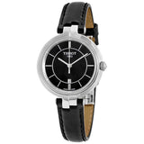 Buy Shop Tissot T Lady Flamingo Black Dial Black Leather Strap Watch For Women - T094.210.16.051.00 USA Online