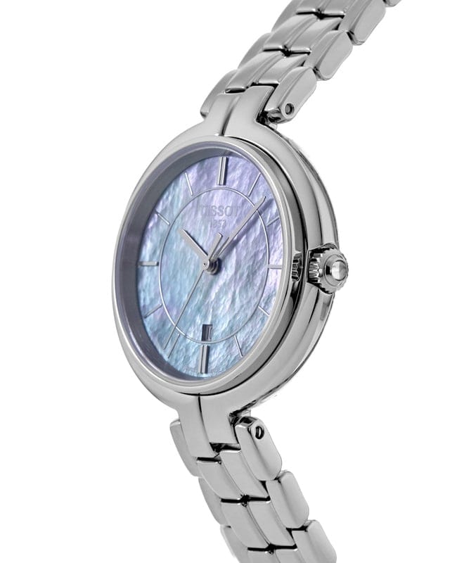 Buy Shop Tissot T Lady Flamingo Mother of Pearl Blue Dial Silver Steel Strap Watch For Women - T094.210.11.121.00 USA Online