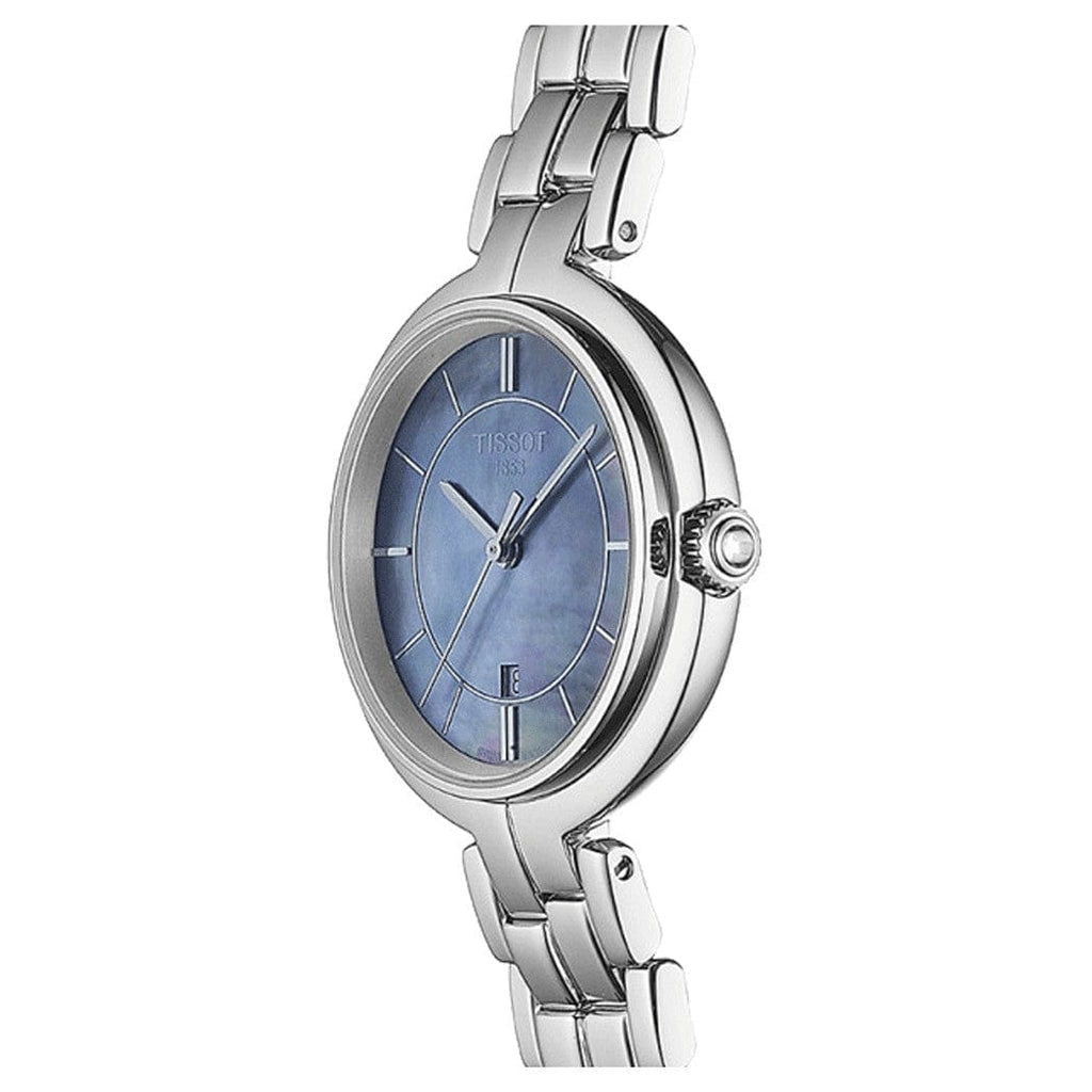 Buy Shop Tissot T Lady Flamingo Mother of Pearl Blue Dial Silver Steel Strap Watch For Women - T094.210.11.121.00 USA Online