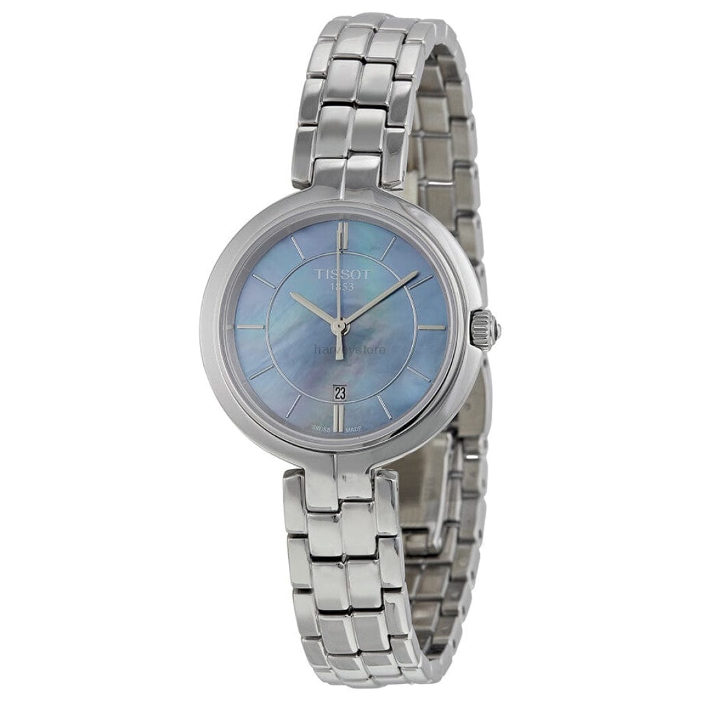 Buy Shop Tissot T Lady Flamingo Mother of Pearl Blue Dial Silver Steel Strap Watch For Women - T094.210.11.121.00 USA Online