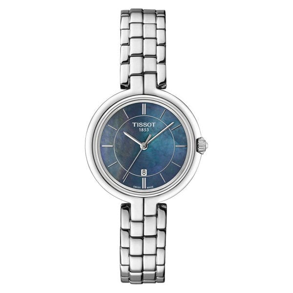 Buy Shop Tissot T Lady Flamingo Mother of Pearl Blue Dial Silver Steel Strap Watch For Women - T094.210.11.121.00 USA Online