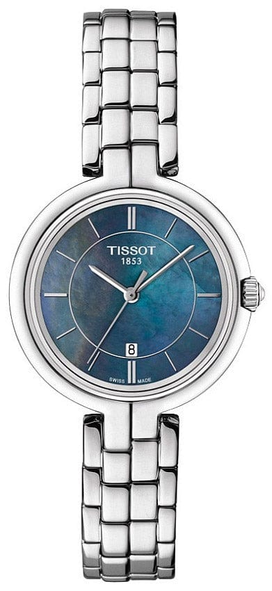 Buy Shop Tissot T Lady Flamingo Mother of Pearl Blue Dial Silver Steel Strap Watch For Women - T094.210.11.121.00 USA Online