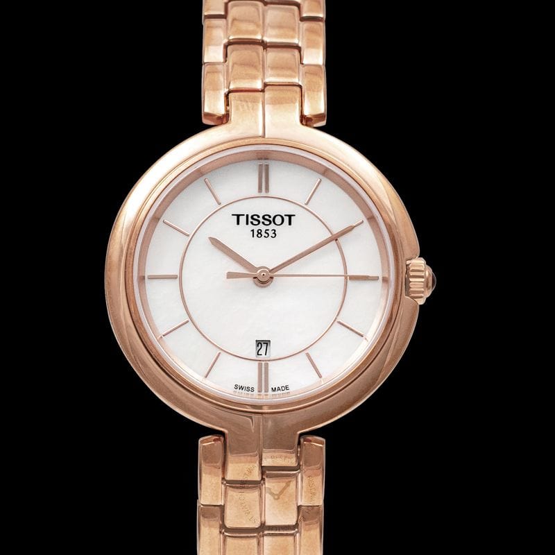 Buy Shop Tissot T Lady Flamingo Mother of Pearl Dial Rose Gold Steel Strap Watch For Women - T094.210.33.111.01 USA Online
