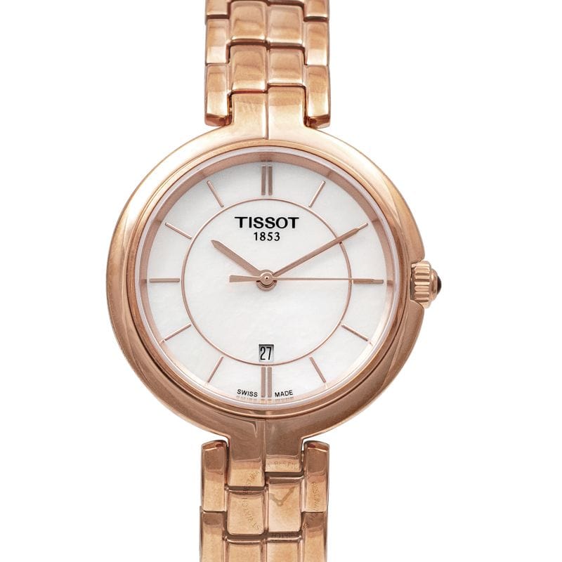 Buy Shop Tissot T Lady Flamingo Mother of Pearl Dial Rose Gold Steel Strap Watch For Women - T094.210.33.111.01 USA Online