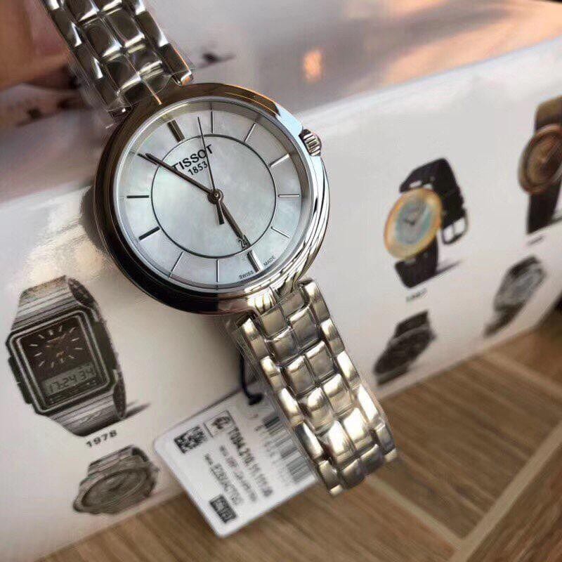 Buy Shop Tissot T Lady Flamingo Mother of Pearl White Dial Silver Steel Strap Watch For Women - T094.210.11.111.00 USA Online