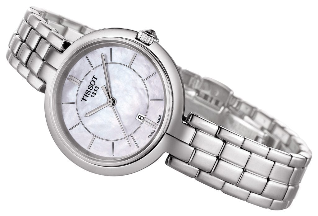 Buy Shop Tissot T Lady Flamingo Mother of Pearl White Dial Silver Steel Strap Watch For Women - T094.210.11.111.00 USA Online