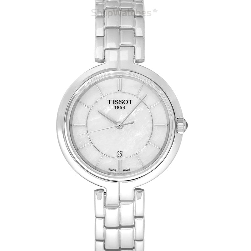 Buy Shop Tissot T Lady Flamingo Mother of Pearl White Dial Silver Steel Strap Watch For Women - T094.210.11.111.00 USA Online