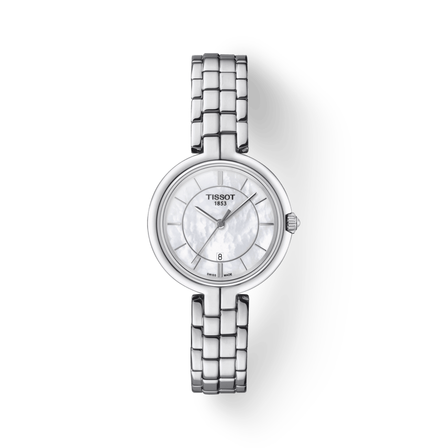 Buy Shop Tissot T Lady Flamingo Mother of Pearl White Dial Silver Steel Strap Watch For Women - T094.210.11.111.00 USA Online