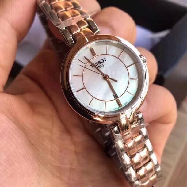 Buy Shop Tissot T Lady Flamingo Mother of Pearl White Dial Two Tone Steel Strap Watch For Women - T094.210.22.111.00 USA Online