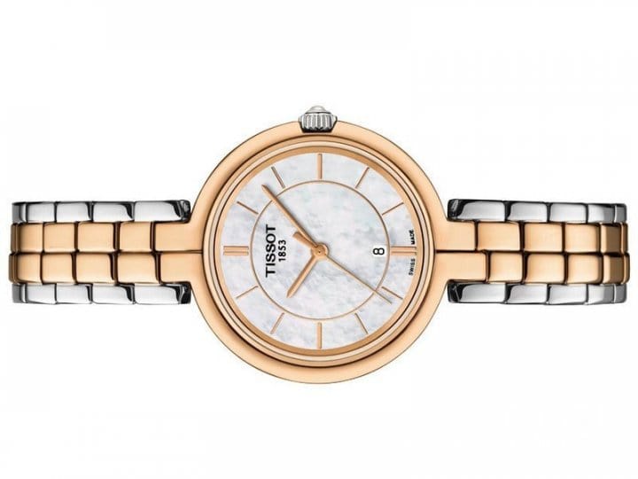 Buy Shop Tissot T Lady Flamingo Mother of Pearl White Dial Two Tone Steel Strap Watch For Women - T094.210.22.111.00 USA Online