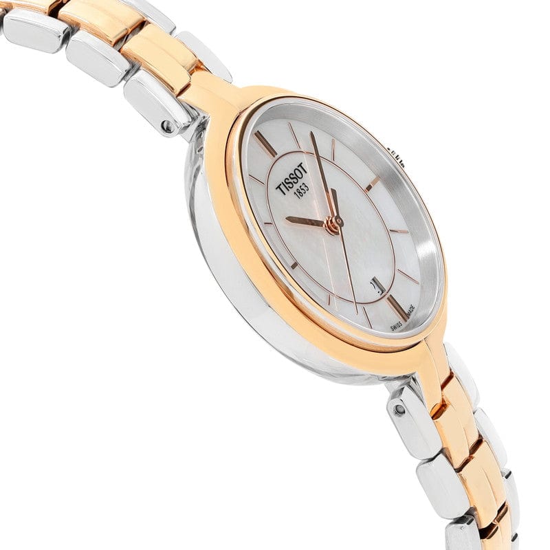 Buy Shop Tissot T Lady Flamingo Mother of Pearl White Dial Two Tone Steel Strap Watch For Women - T094.210.22.111.00 USA Online